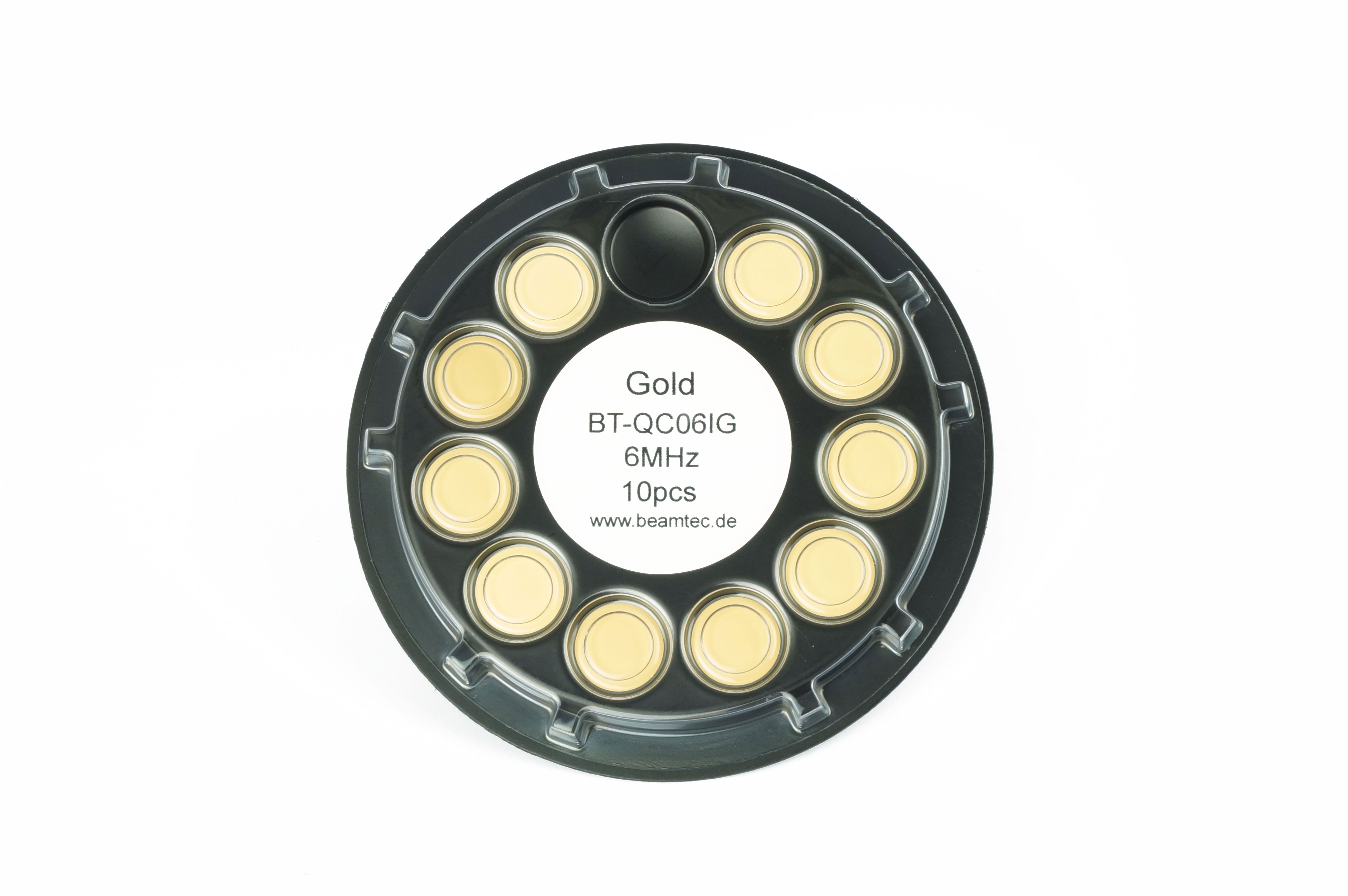 Quarz 6 MHz, Gold, 14 mm Quarz 6 MHz, Gold, 14 mm