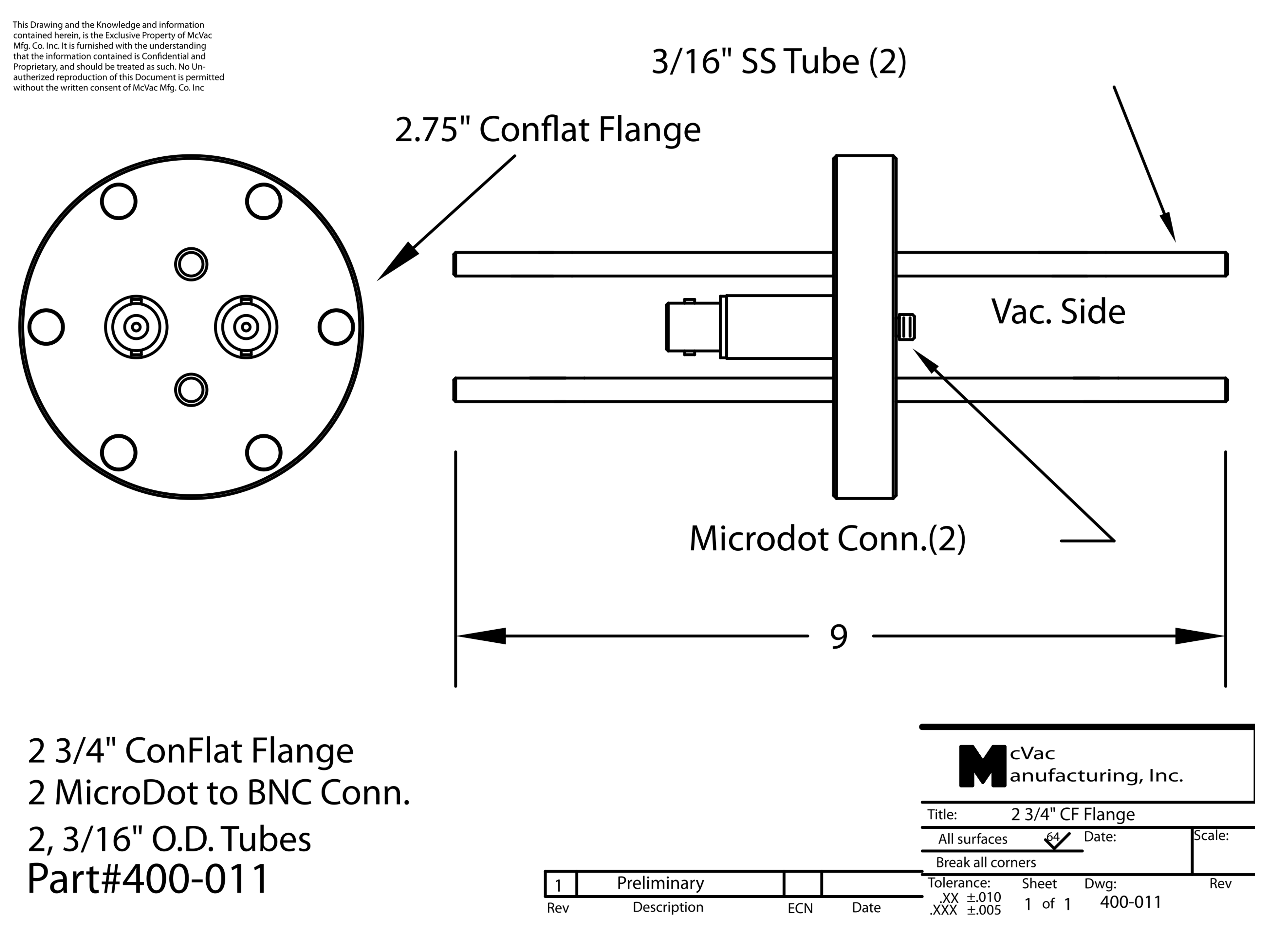Sensor Feedthrough CF16 Sensor Feedthrough CF16