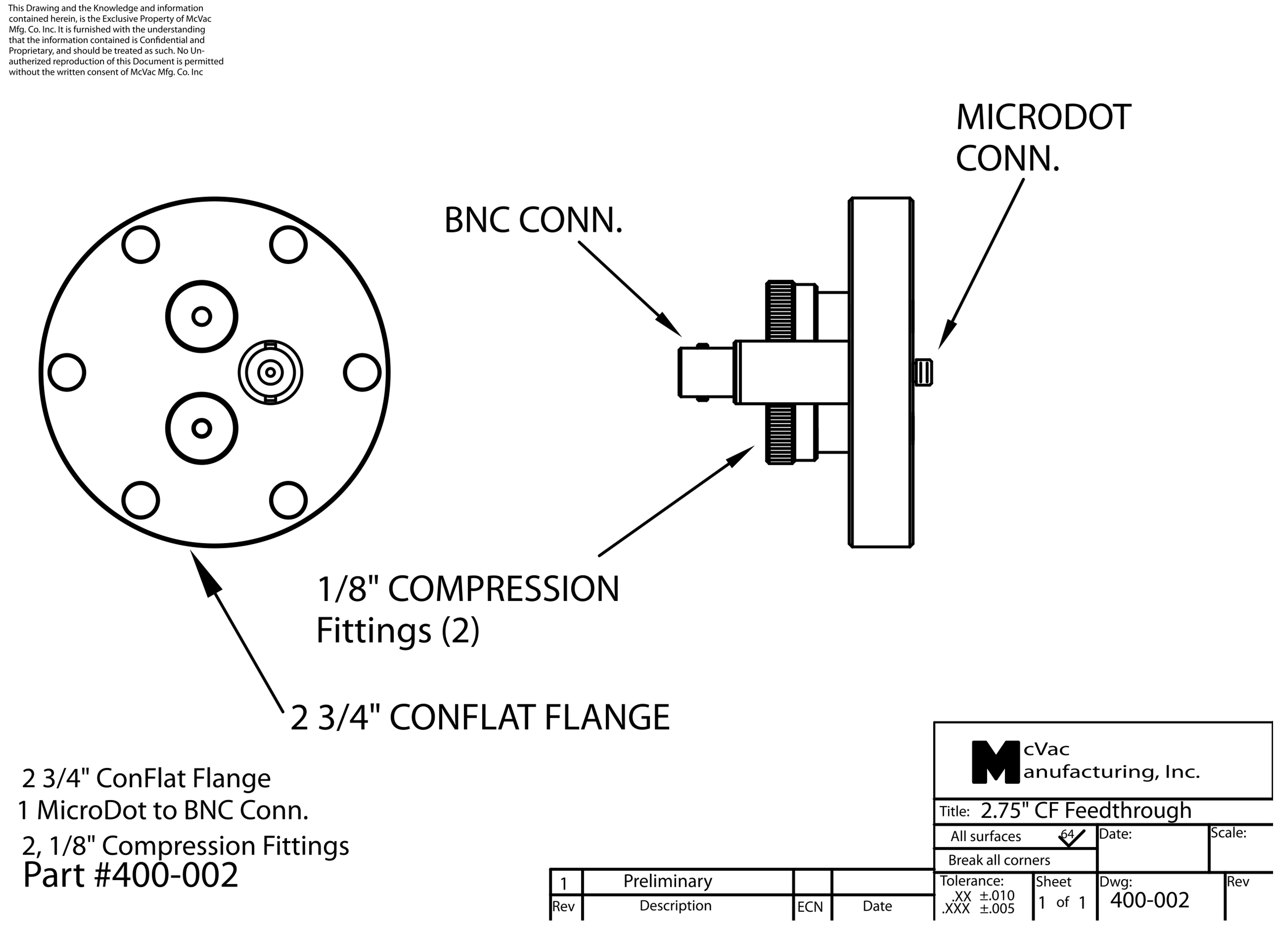 image_MV-400-002_1 Messkopfdurchführung CF40; UltraTorr 2x 1/8 in.