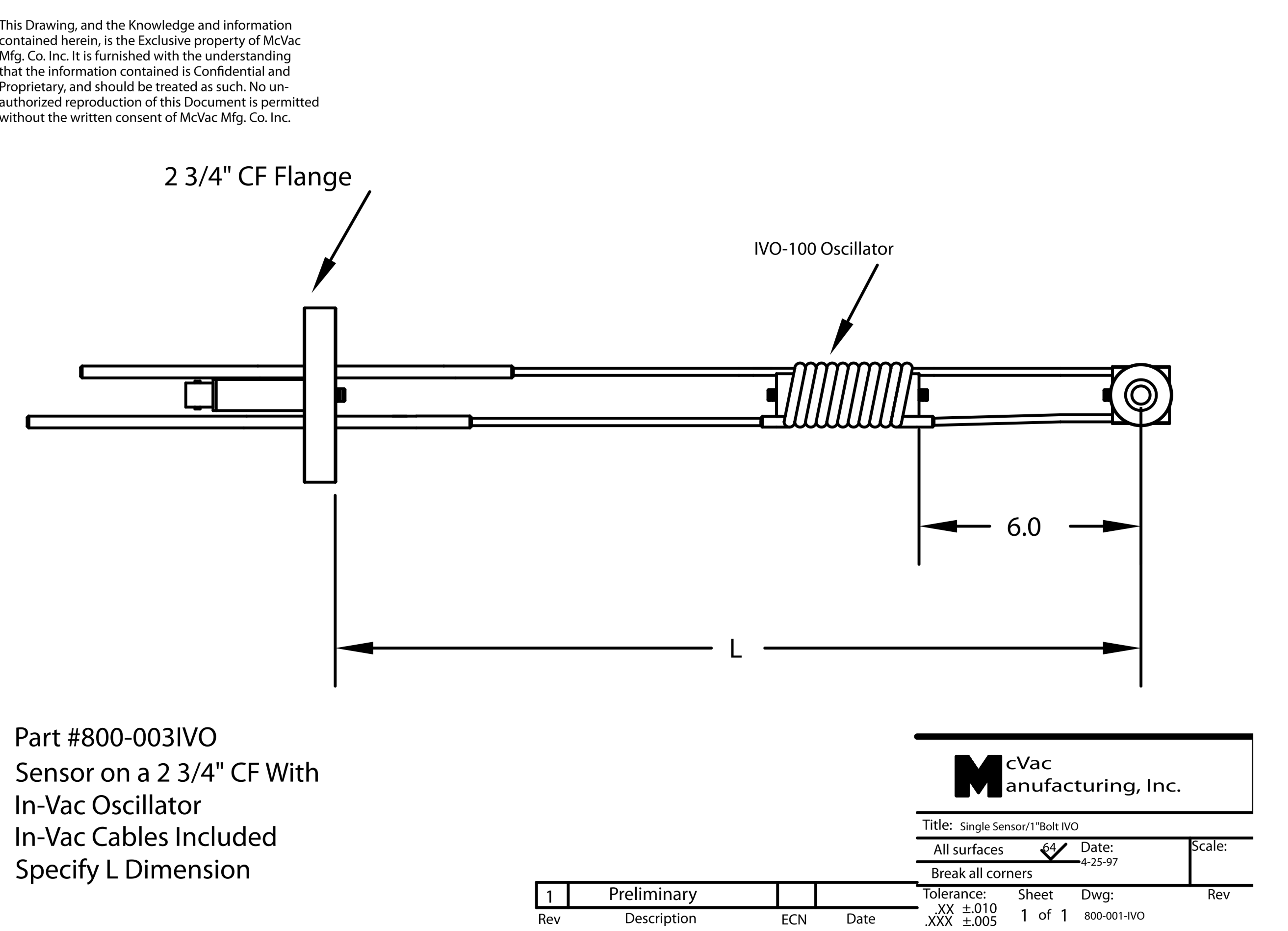 Oscillator Sensor on a 2 3/4 in. CF Oscillator Sensor on a 2 3/4 in. CF