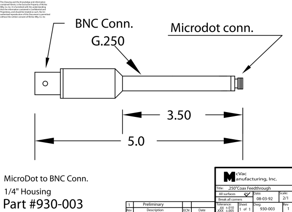 Einschweißadapter Microdot- BNC